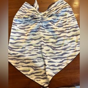 Satin animal print tie back top